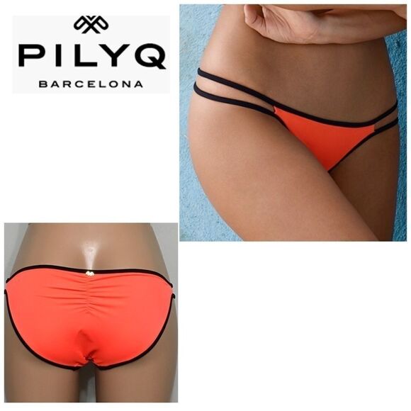 PILYQ orange strappy bikini bottom. NWT - Picture 1 of 8